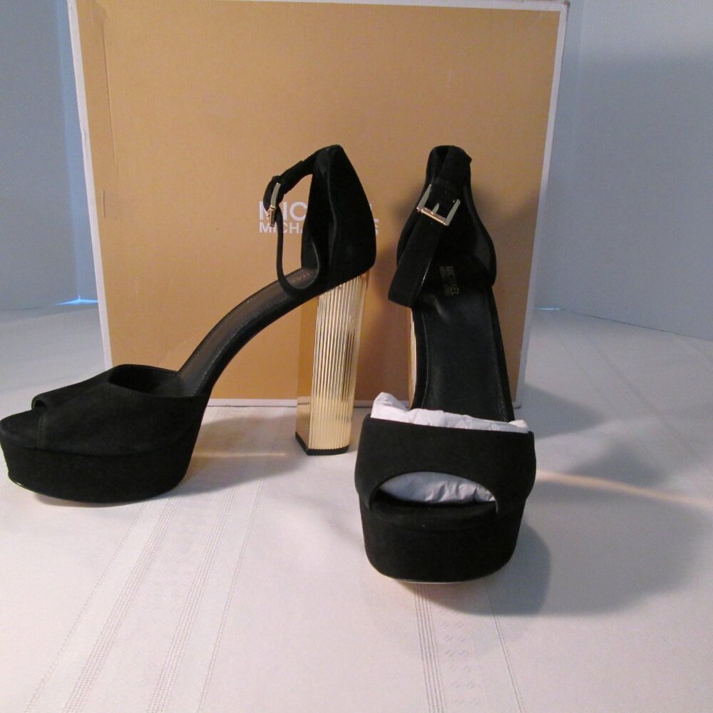 Michael Kors Paloma Metallic Block-Heel Sandals Sz 11M NIB - Picture 6 of 14